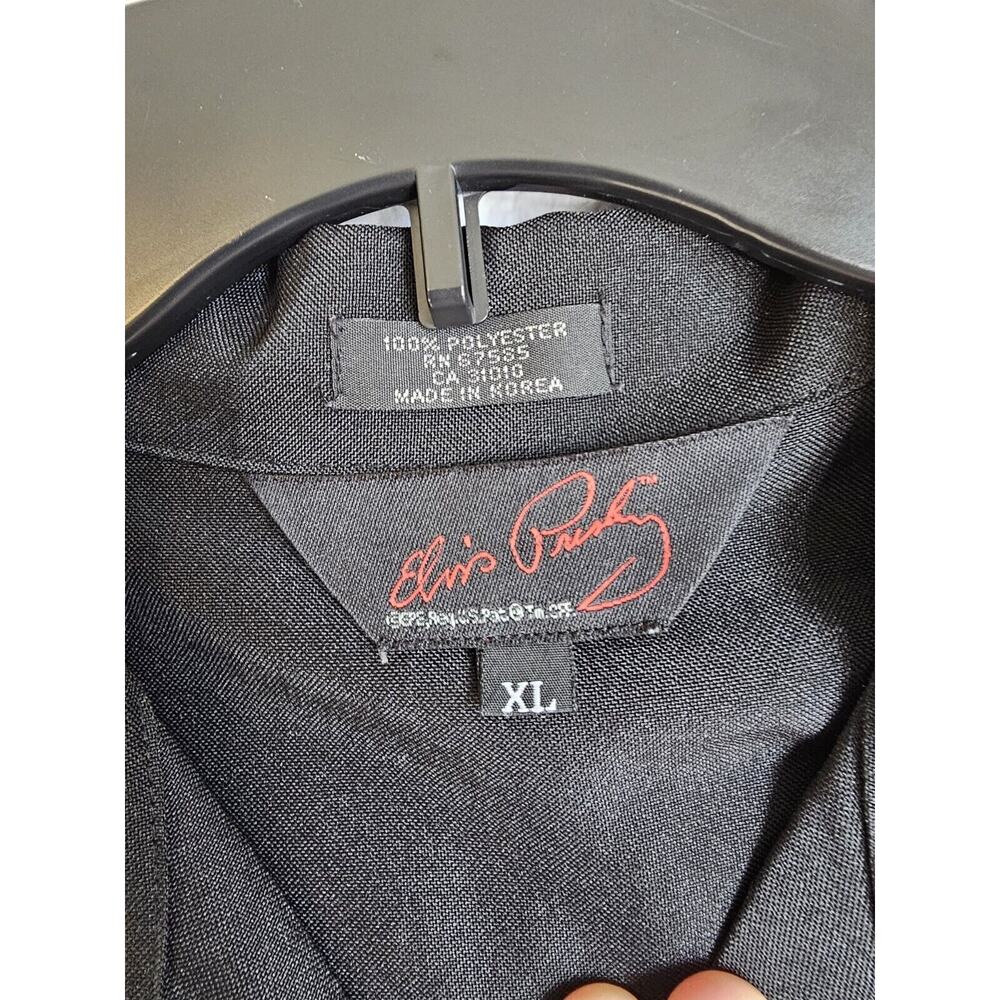 ELVIS PRESLEY Button Up Shirt Men's Size XL , Black‎ and White, Embroidered - Picture 3 of 16